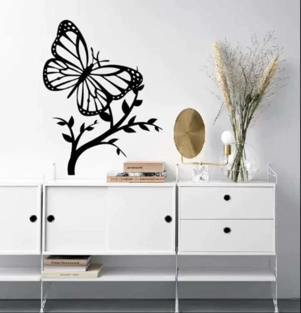 Wooden Butterfly & Tree Wall Decoration