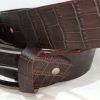 Crocodile Brown Leather Belt