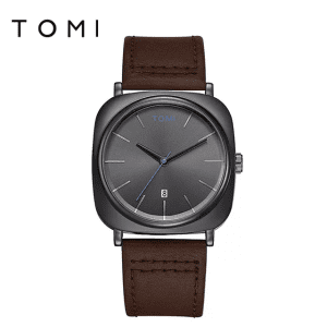 Tomi T-084 Men’s Watch Date Quartz Leather Strap