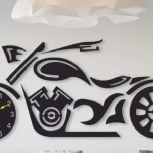 Motorcycle 3d Wooden Wall Clock