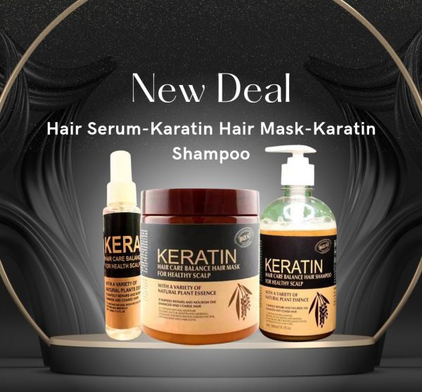 (new Deal) Pack Of 3 Iteams Keratin Hair Mask| Karatin Shampoo| Karatin Hair Serum