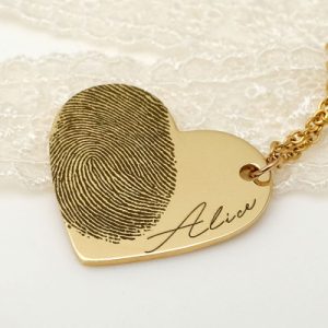 fingerprint nacklace gold
